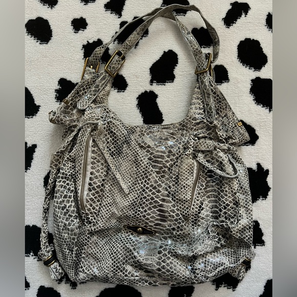 Elliott Lucca | Leather Snakeskin Tote Bag - Picture 1 of 15